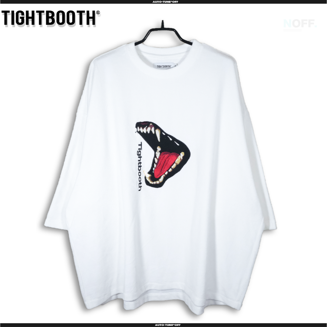 TIGHTBOOTH BITE VELOUR 3/4 SLEEVE TEE 白 メンズのトップス(Tシャツ/カットソー(七分/長袖))の商品写真