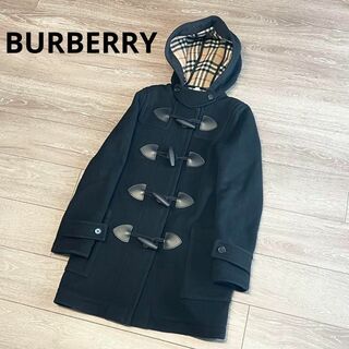 バーバリー(BURBERRY)のバーバリー 現行ライン 黒 ダッフルコート ノバチェック 34サイズ(ダッフルコート)