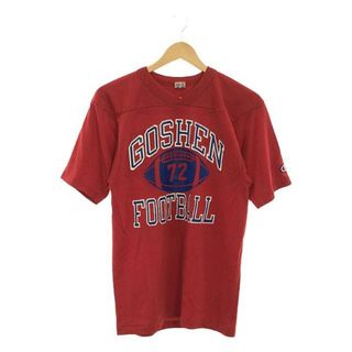 チャンピオン(Champion)のCHAMPION / チャンピオン | Vintage 80s 三段プリント フットボール Tシャツ | S | レッド | メンズ(Tシャツ/カットソー(半袖/袖なし))