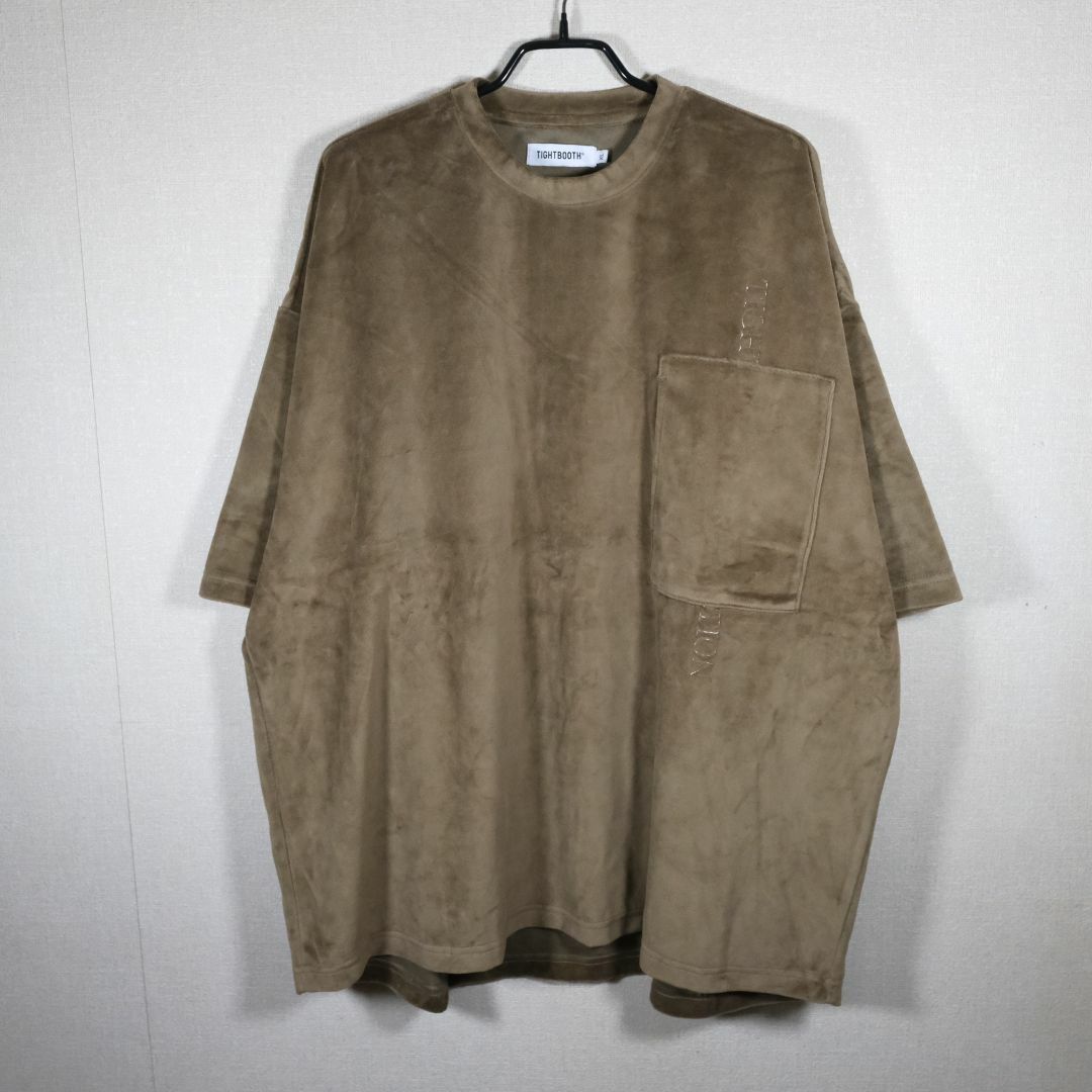 TIGHTBOOTH STRAIGHT UP VELOUR TシャツOLIVE メンズのトップス(Tシャツ/カットソー(半袖/袖なし))の商品写真