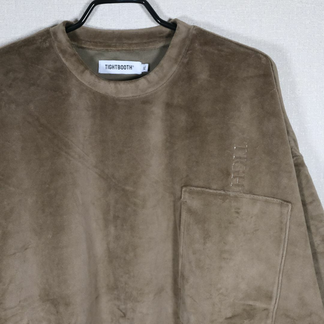 TIGHTBOOTH STRAIGHT UP VELOUR TシャツOLIVE メンズのトップス(Tシャツ/カットソー(半袖/袖なし))の商品写真