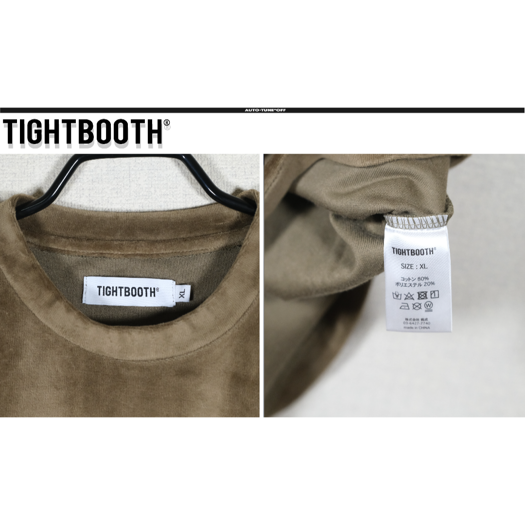 TIGHTBOOTH STRAIGHT UP VELOUR TシャツOLIVE メンズのトップス(Tシャツ/カットソー(半袖/袖なし))の商品写真