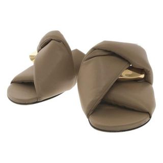 JW Anderson / ジェイダブルアンダーソン | APPLIQUED SLIDES クロスストラップ バックル スライドサンダル | 37 1/2 | ベージュ | レディース(サンダル)