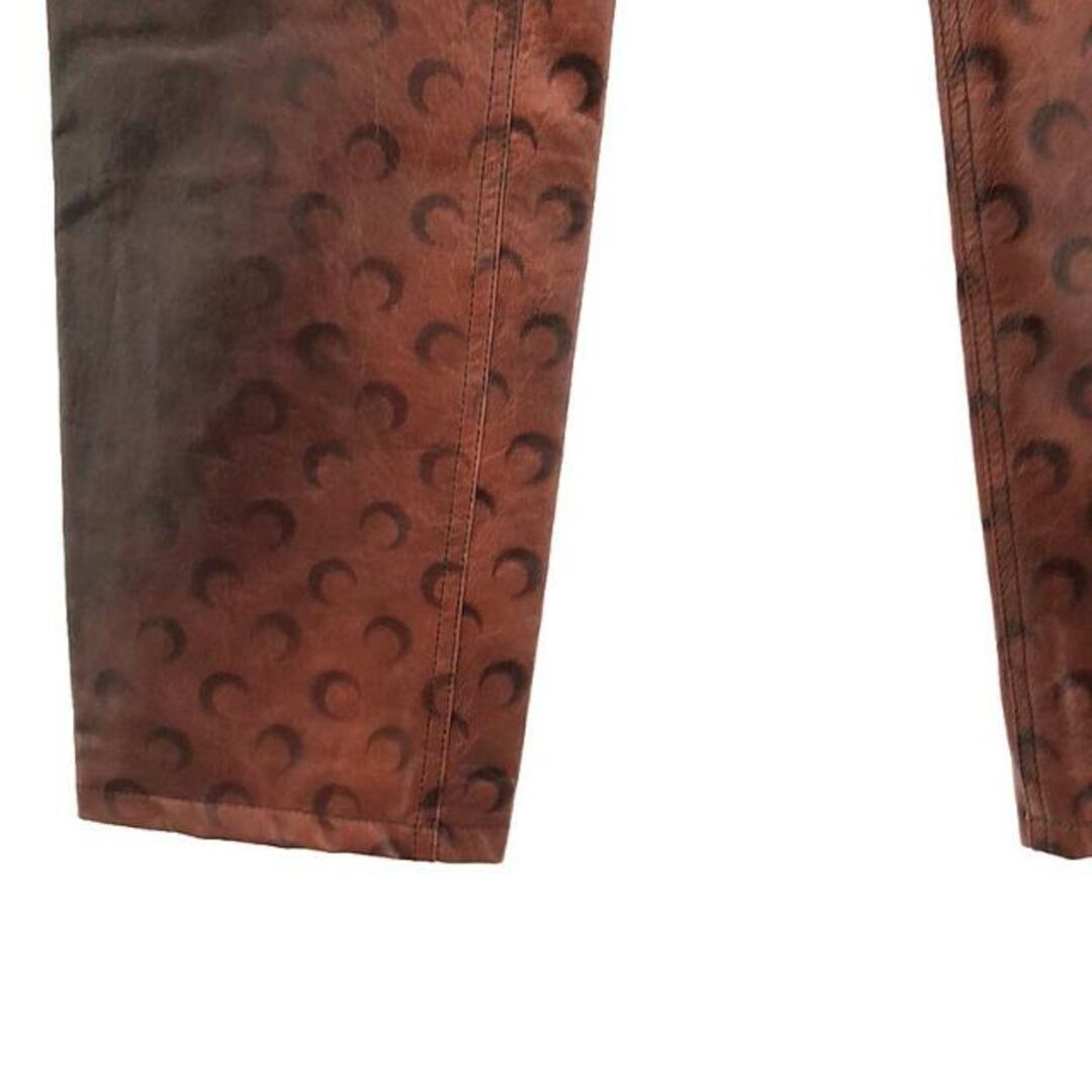【新品】  MARINE SERRE / マリーンセル | airbrushed crafted pants / 羊革 ラムレザー 総柄 レザーパンツ / 総裏地 | 36 | ブラウン系 | レディース レディースのパンツ(その他)の商品写真