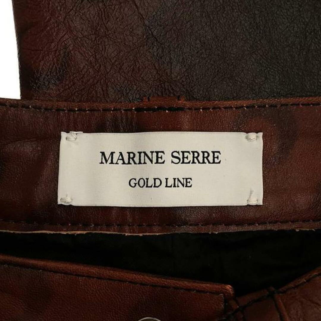 【新品】  MARINE SERRE / マリーンセル | airbrushed crafted pants / 羊革 ラムレザー 総柄 レザーパンツ / 総裏地 | 36 | ブラウン系 | レディース レディースのパンツ(その他)の商品写真