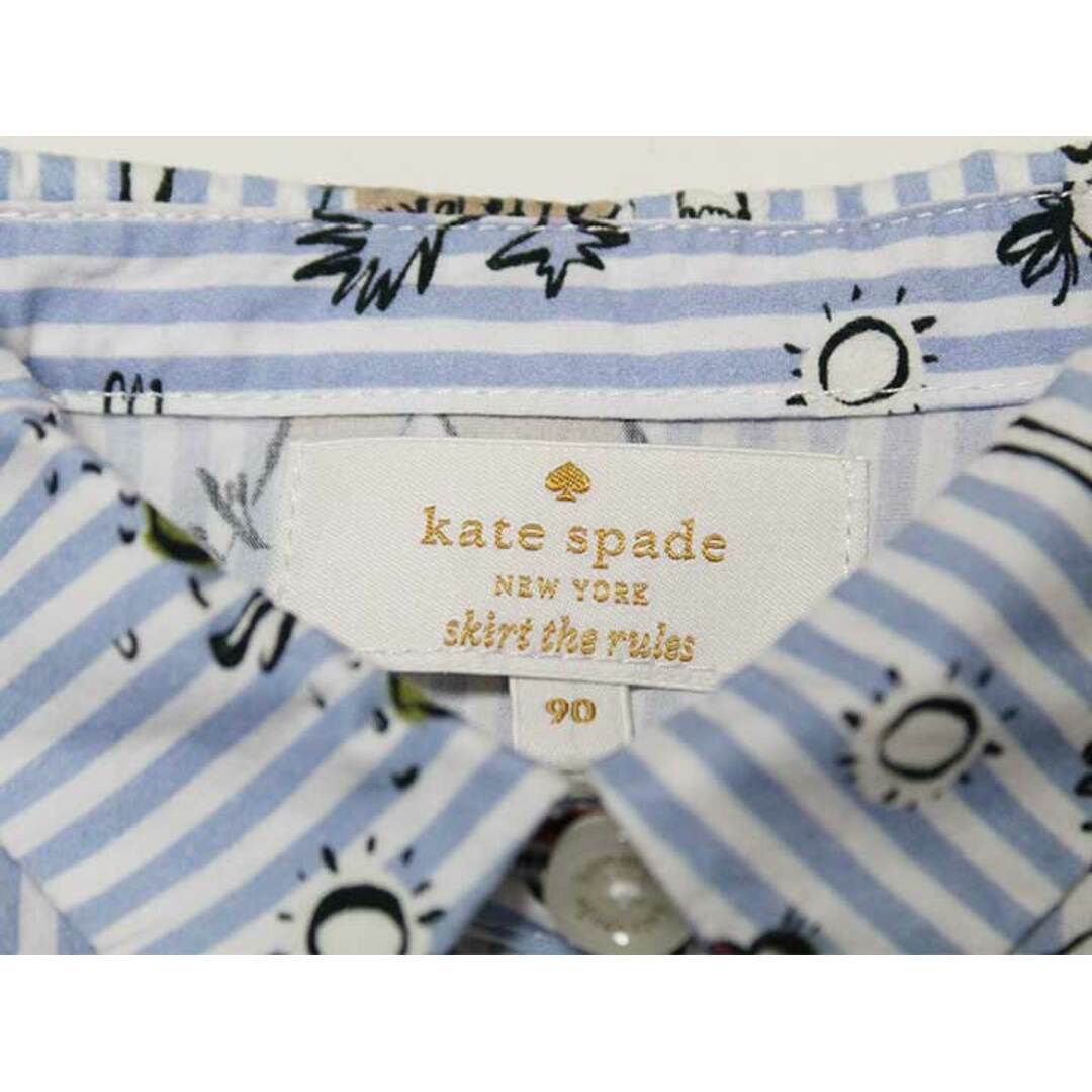 kate spade new york(ケイトスペードニューヨーク)の‡ケイトスペードニューヨーク/kate spade new york kids‡90cm ノースリーブワンピース/半袖ワンピース 白×ブルー【中古】子供服 キッズ ベビー服 baby 女の子 夏 606032 onepi キッズ/ベビー/マタニティのベビー服(~85cm)(ワンピース)の商品写真