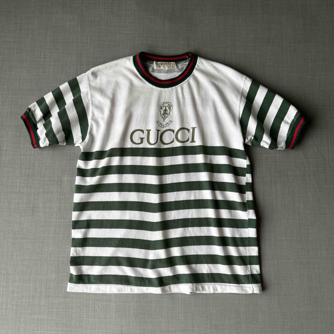 Gucci(グッチ)のOld GUCCI イタリア製 80s ボーダーTシャツ グッチ vintage レディースのトップス(Tシャツ(半袖/袖なし))の商品写真