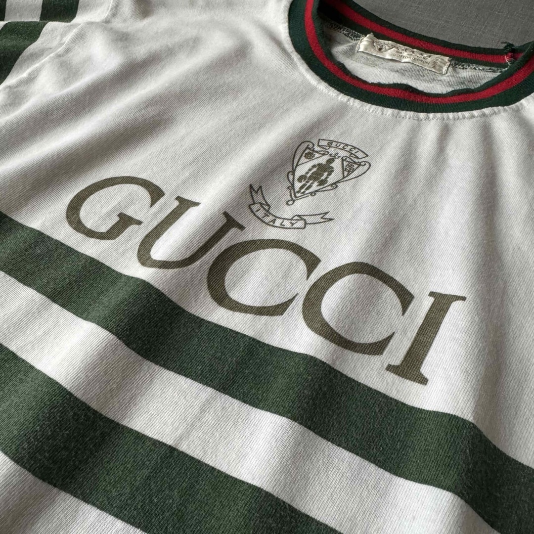 Gucci(グッチ)のOld GUCCI イタリア製 80s ボーダーTシャツ グッチ vintage レディースのトップス(Tシャツ(半袖/袖なし))の商品写真
