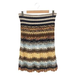 ミッソーニ(MISSONI)のMISSONI / ミッソーニ | レーヨン ウール 総柄 ジャガード ニットスカート | 42 | ブラウン | レディース(ロングスカート)