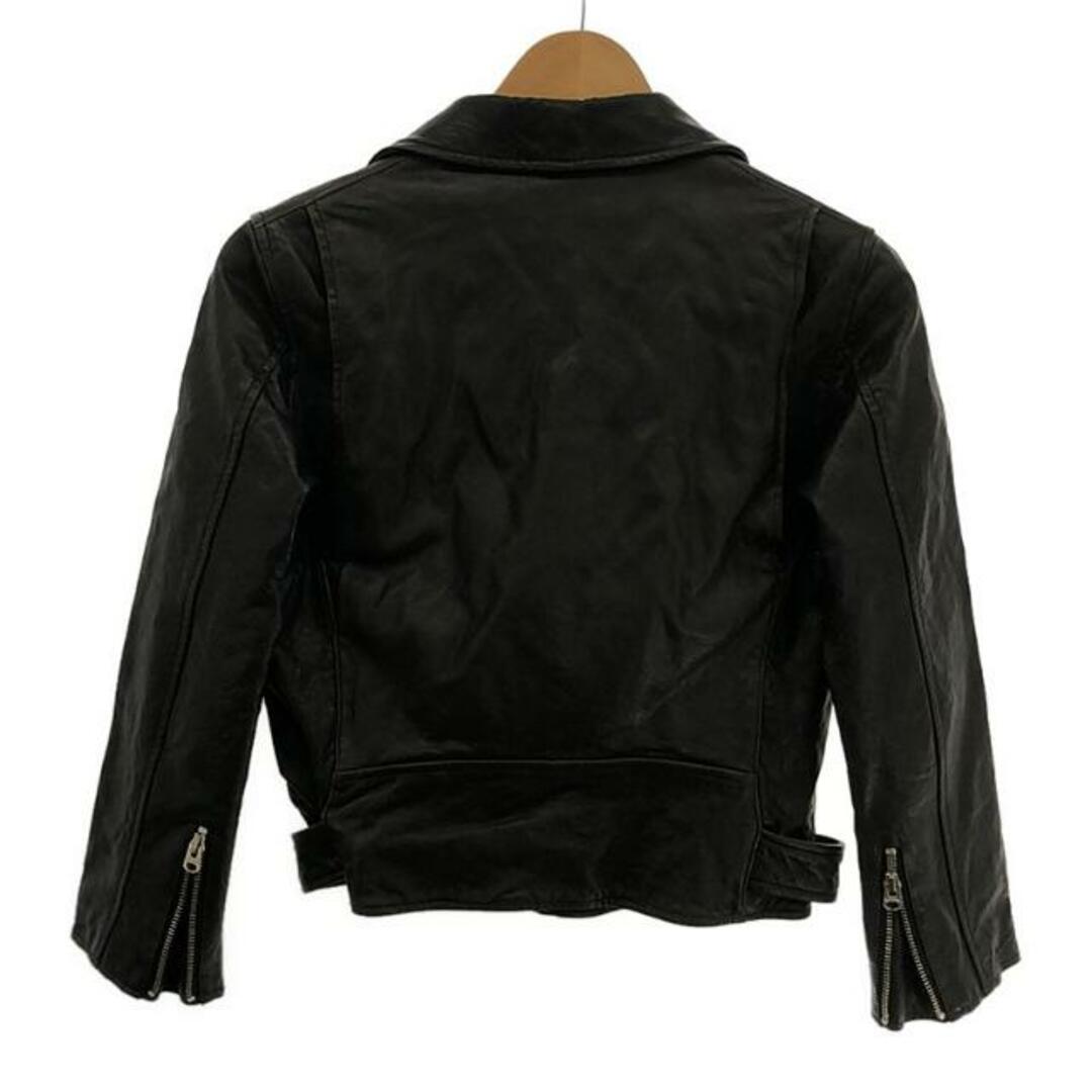 beautiful people(ビューティフルピープル)のbeautiful people / ビューティフルピープル | shrink leather riders jacket ライダースジャケット | 150 | ブラック | レディース レディースのジャケット/アウター(その他)の商品写真