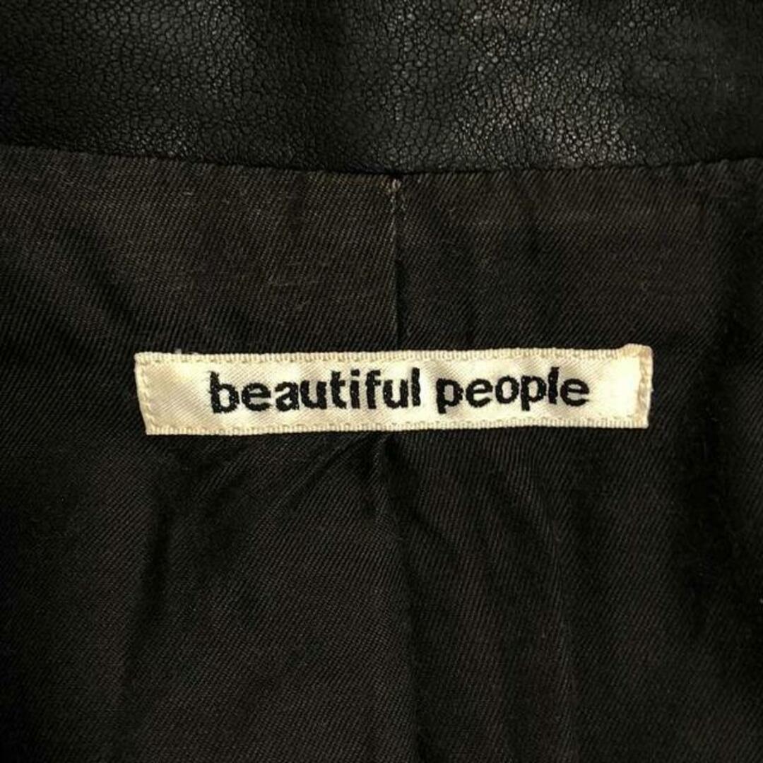 beautiful people(ビューティフルピープル)のbeautiful people / ビューティフルピープル | shrink leather riders jacket ライダースジャケット | 150 | ブラック | レディース レディースのジャケット/アウター(その他)の商品写真