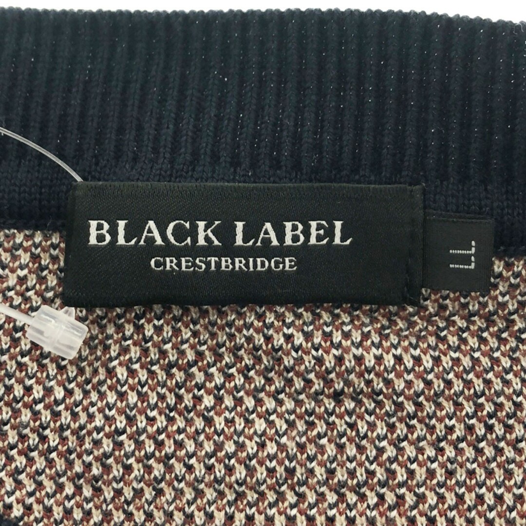 BLACK LABEL CRESTBRIDGE(ブラックレーベルクレストブリッジ)のBLACK LABEL CRESTBRIDGE ブラックレーベルクレストブリッジ チェック柄ニットセーター ミックス LL 51N18-408-42 メンズのトップス(ニット/セーター)の商品写真