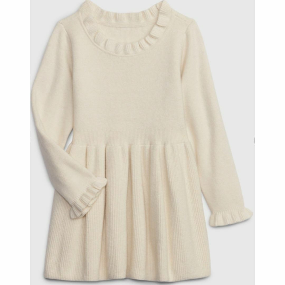 babyGap ギャップ　リブ ニットワンピース　ラッフルフリル キッズ/ベビー/マタニティのキッズ服女の子用(90cm~)(ワンピース)の商品写真