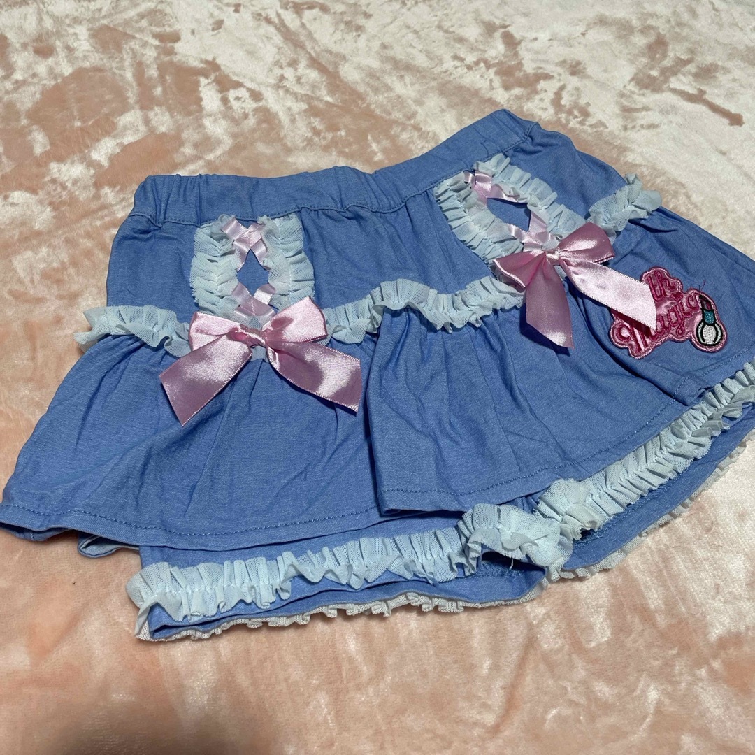 EARTHMAGIC(アースマジック)のアースマジック デニム スカパン 130 キッズ/ベビー/マタニティのキッズ服女の子用(90cm~)(スカート)の商品写真