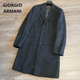 ジョルジオアルマーニ(Giorgio Armani)のジョルジオアルマーニ　現行黒タグ　ウール100%　チェスターコート　４８(チェスターコート)