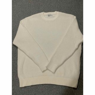 ザラ(ZARA)の【ZARA】春用　メンズコットンニット　白　US XLサイズ(ニット/セーター)