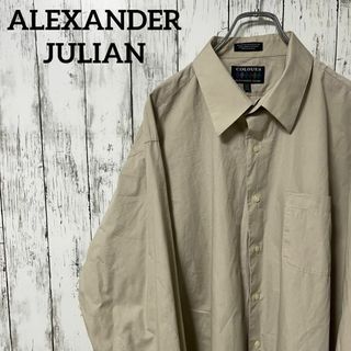 アレキサンダージュリアン(ALEXANDER JULIAN)のアレキサンダージュリアン USA古着 ビックサイズ 長袖シャツ ベージュ2XL(シャツ)