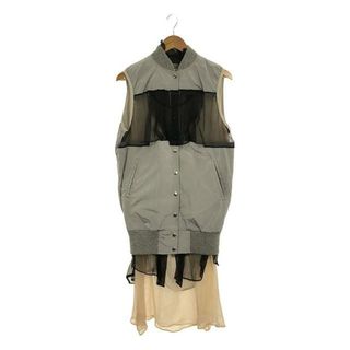 サカイ(sacai)のsacai / サカイ | MA-1 ドッキング レース シフォン ハイブリッド ノースリーブ ワンピース | 1 | グレー | レディース(その他)