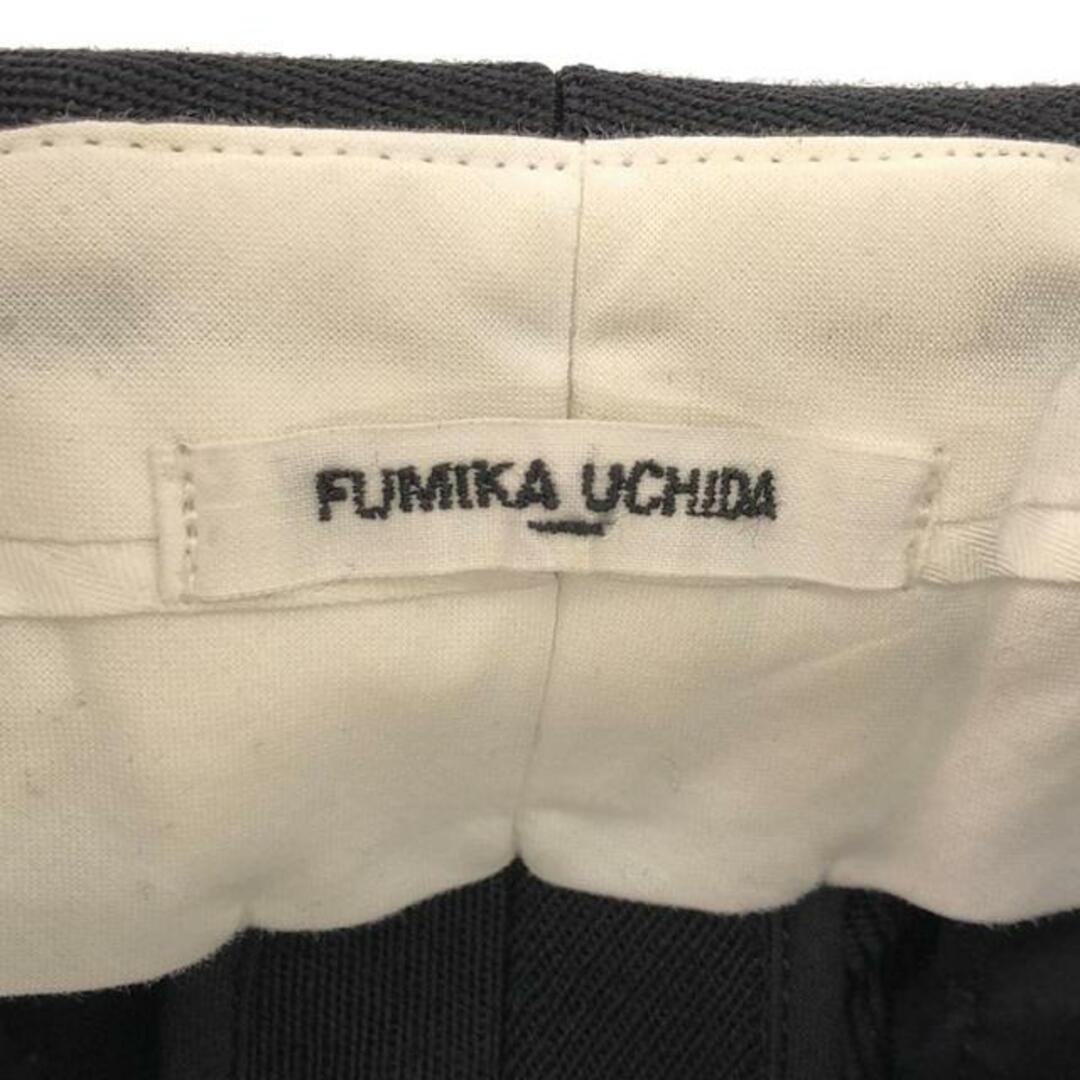 FUMIKA_UCHIDA(フミカウチダ)のFUMIKA UCHIDA / フミカウチダ | WOOLPOLI TRICOTINE STRAIGHT SLACKS ウール ポリエステル センタープレス スラックス | 34 | ブラック | レディース レディースのパンツ(その他)の商品写真