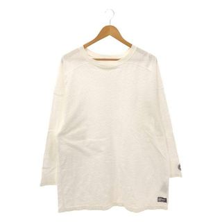 デンハム(DENHAM)のDENHAM / デンハム | SPORTY SOFT MODEL パイル エルボーパッチ ロングスリーブ Tシャツ | XL | ホワイト | メンズ(Tシャツ/カットソー(七分/長袖))