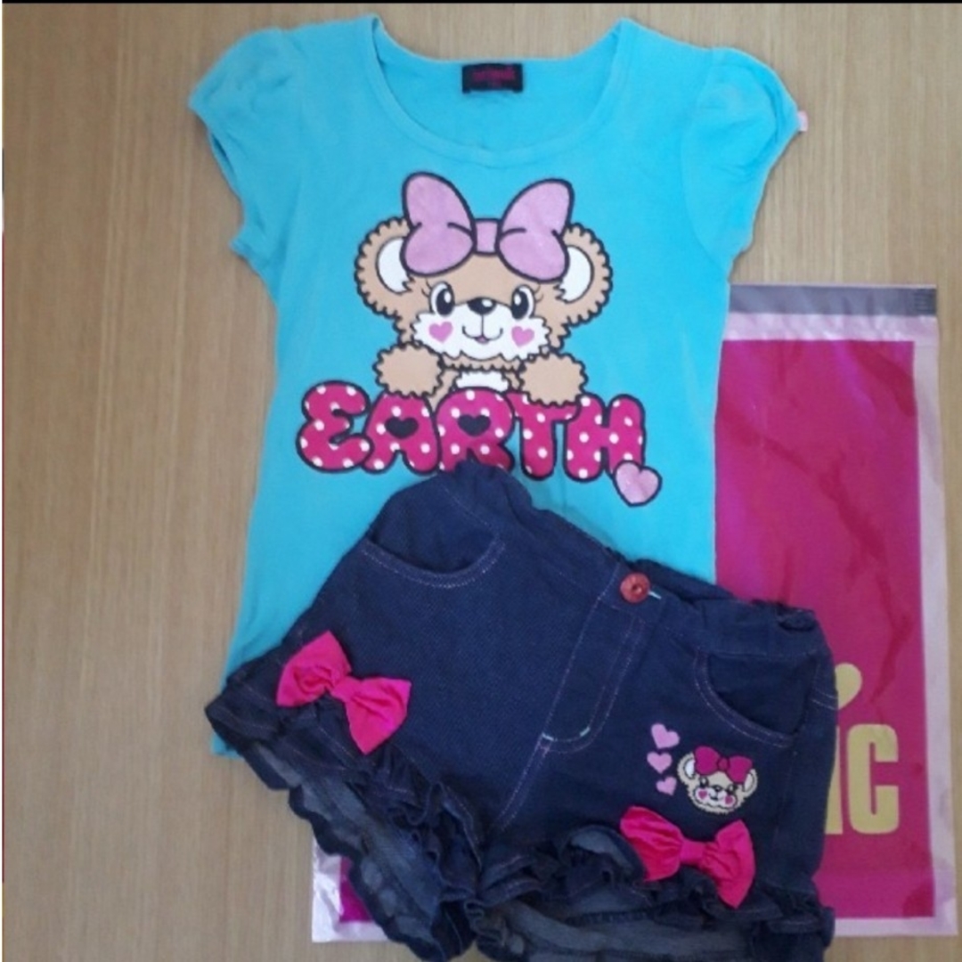 EARTHMAGIC(アースマジック)のEARTHMAGIC 150　Tシャツ & ハーフパンツ　セット キッズ/ベビー/マタニティのキッズ服女の子用(90cm~)(その他)の商品写真