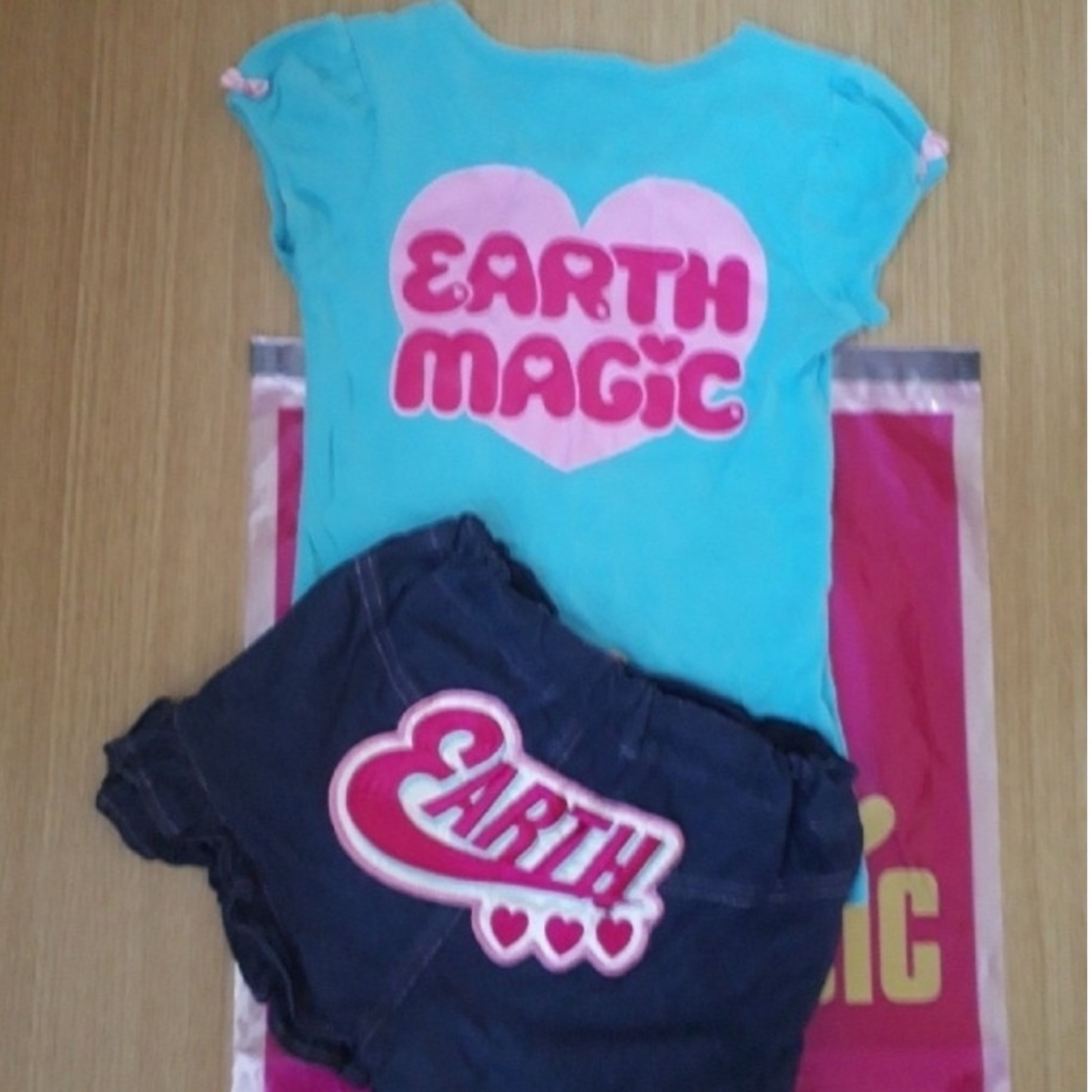 EARTHMAGIC(アースマジック)のEARTHMAGIC 150　Tシャツ & ハーフパンツ　セット キッズ/ベビー/マタニティのキッズ服女の子用(90cm~)(その他)の商品写真