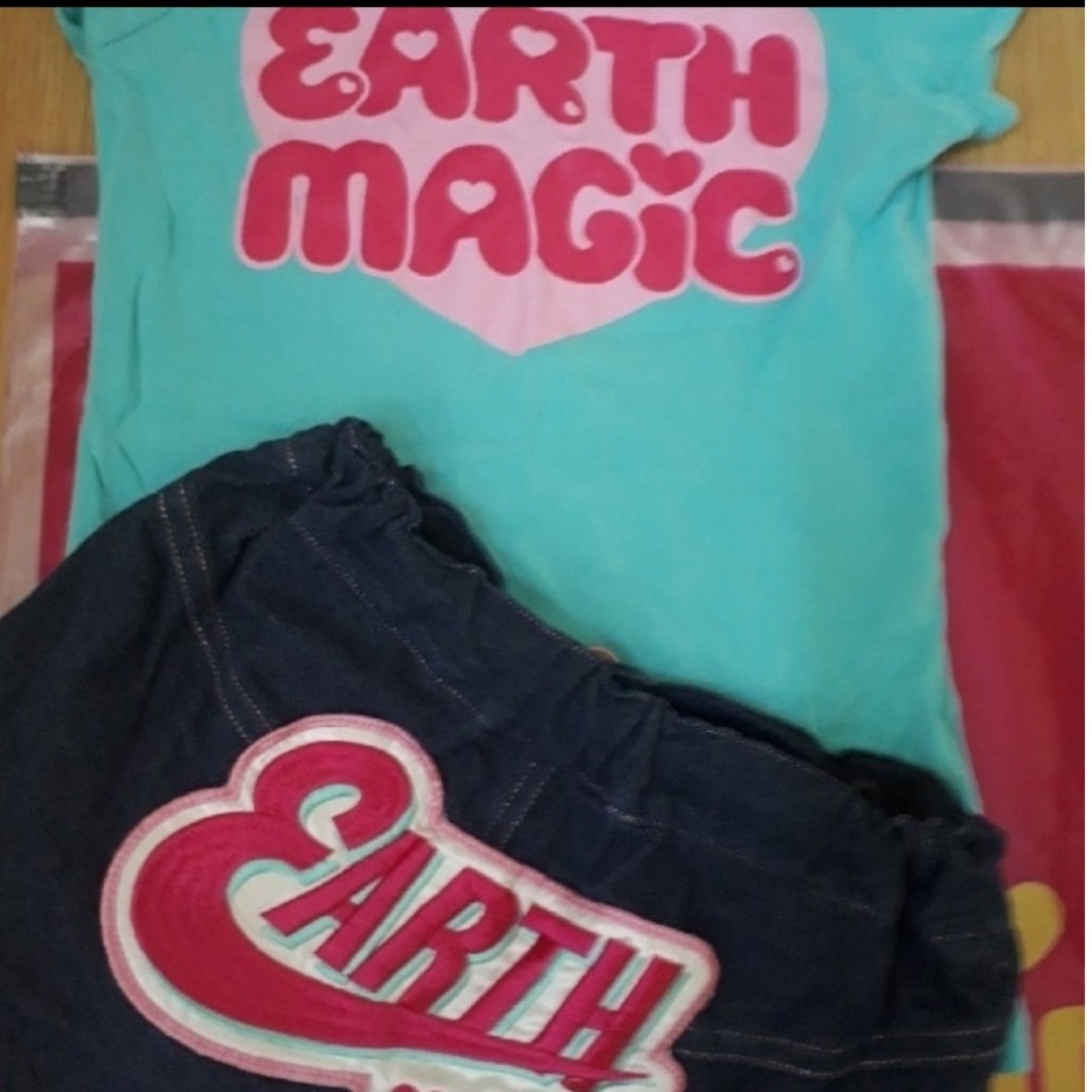 EARTHMAGIC(アースマジック)のEARTHMAGIC 150　Tシャツ & ハーフパンツ　セット キッズ/ベビー/マタニティのキッズ服女の子用(90cm~)(その他)の商品写真