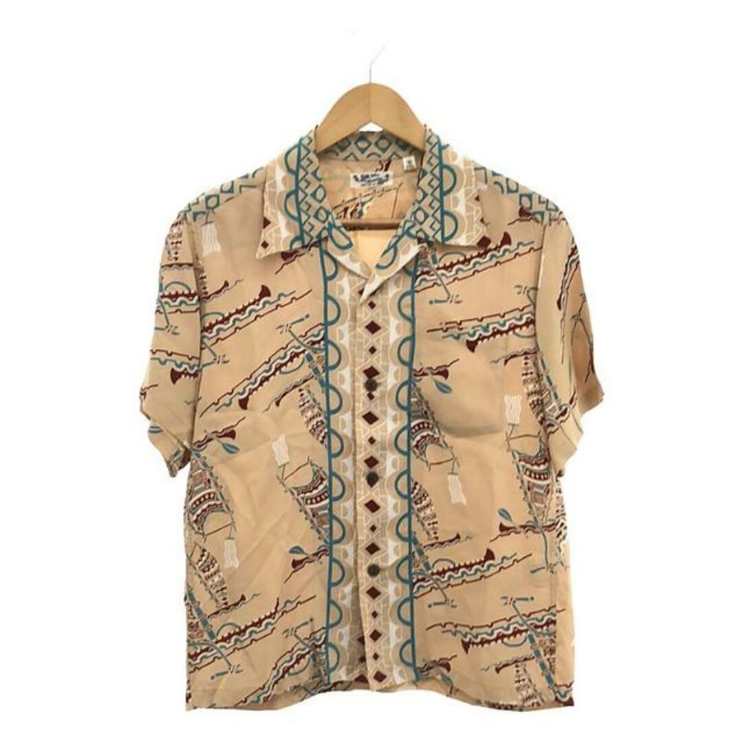 Sun Surf(サンサーフ)の【美品】  SUN SURF / サンサーフ | RAYON HAWAIIAN SHIRT / POLYNESIAN CANOE / SS38323 レーヨン オープンカラー アロハシャツ | S | ベージュ | メンズ メンズのトップス(Tシャツ/カットソー(半袖/袖なし))の商品写真