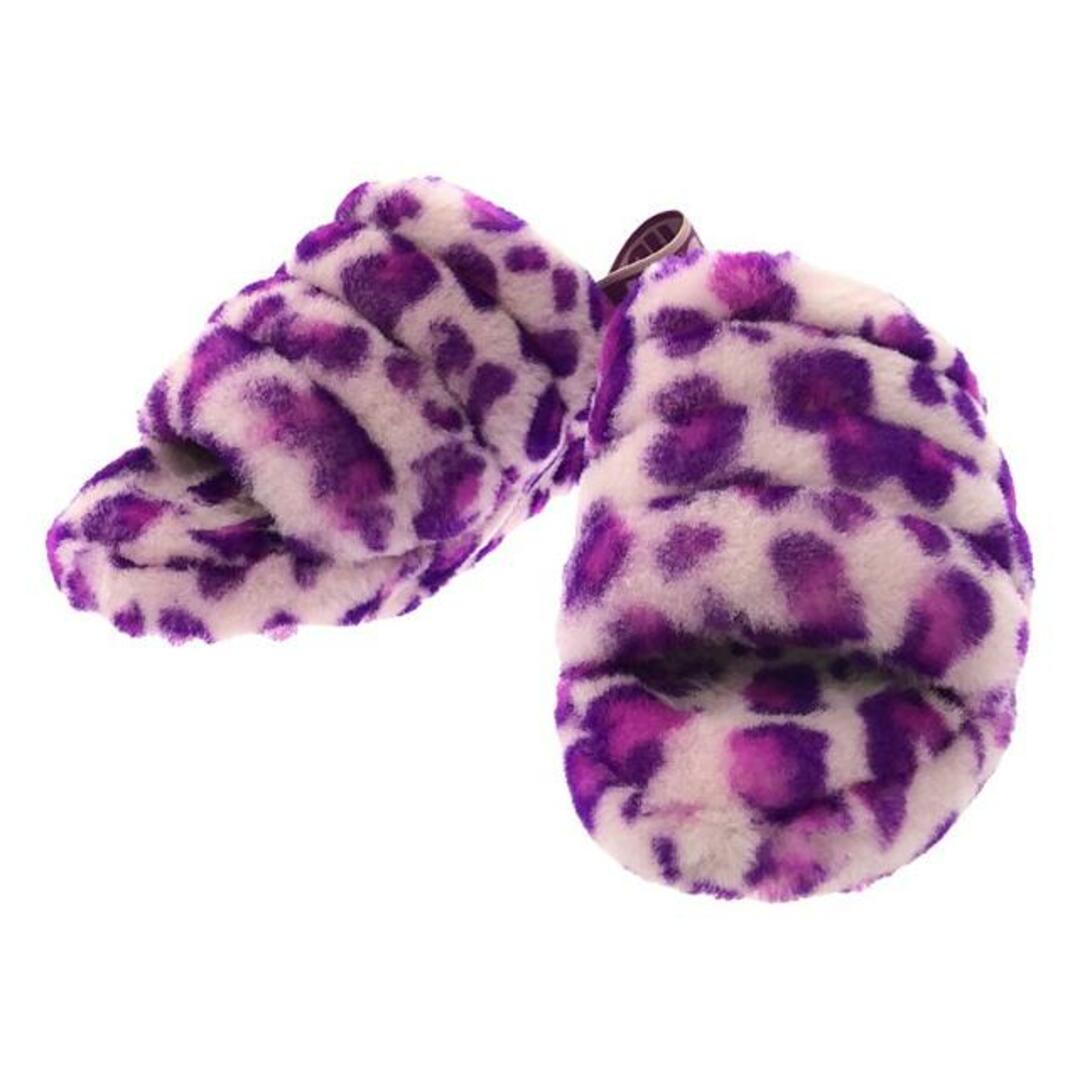 UGG(アグ)の【美品】  UGG / アグ | FLUFF YEAH SLIDE LEOPARD サンダル | 25 | パープル | レディース レディースの靴/シューズ(サンダル)の商品写真