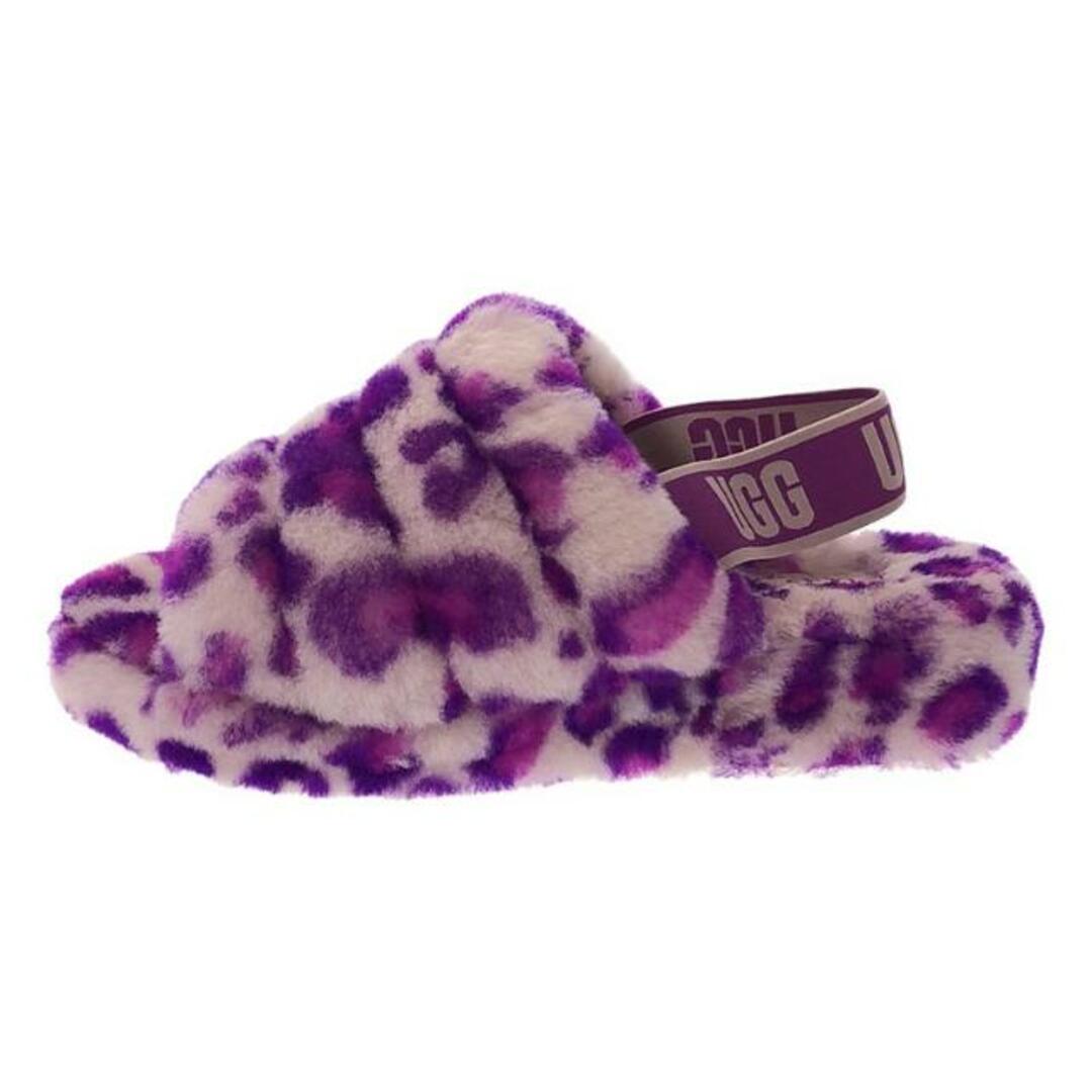 UGG(アグ)の【美品】  UGG / アグ | FLUFF YEAH SLIDE LEOPARD サンダル | 25 | パープル | レディース レディースの靴/シューズ(サンダル)の商品写真