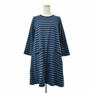 marimekko - 【MARIMEKKO】52632-31589 ボーダー七分袖ワンピース