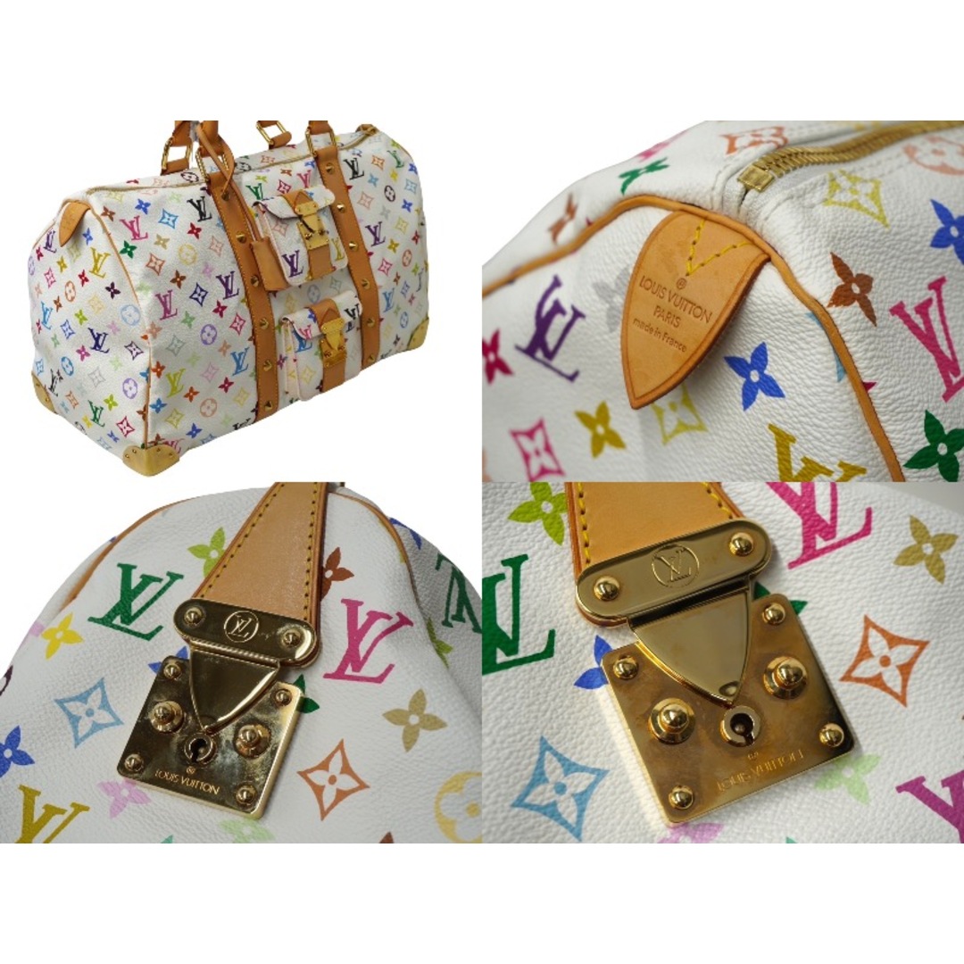 LOUIS VUITTON(ルイヴィトン)の極美品 LOUIS VUITTON ルイヴィトン 村上隆 ボストンバッグ キーポル45 M92641 モノグラムマルチ ホワイト ゴールド金具 中古 62388 レディースのバッグ(ボストンバッグ)の商品写真