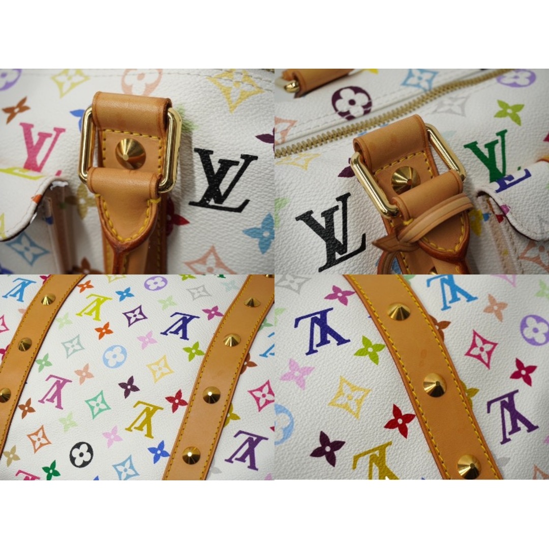 LOUIS VUITTON(ルイヴィトン)の極美品 LOUIS VUITTON ルイヴィトン 村上隆 ボストンバッグ キーポル45 M92641 モノグラムマルチ ホワイト ゴールド金具 中古 62388 レディースのバッグ(ボストンバッグ)の商品写真