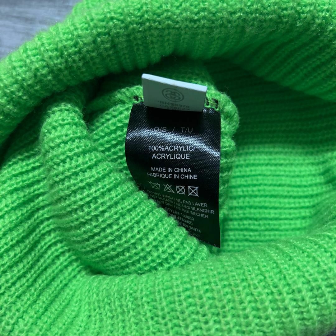 STUSSY(ステューシー)のSTUSSY ステューシー ニット帽 ビーニー リブ グリーン 緑 メンズの帽子(ニット帽/ビーニー)の商品写真