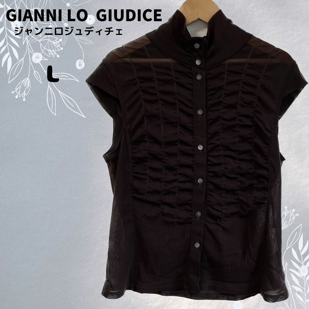 GIANNI LO GIUDICE(ジャンニロジュディチェ)の美品★GIANNI LO GIUDICE 日本製 ブラウス フレンチスリーブ レディースのトップス(シャツ/ブラウス(半袖/袖なし))の商品写真