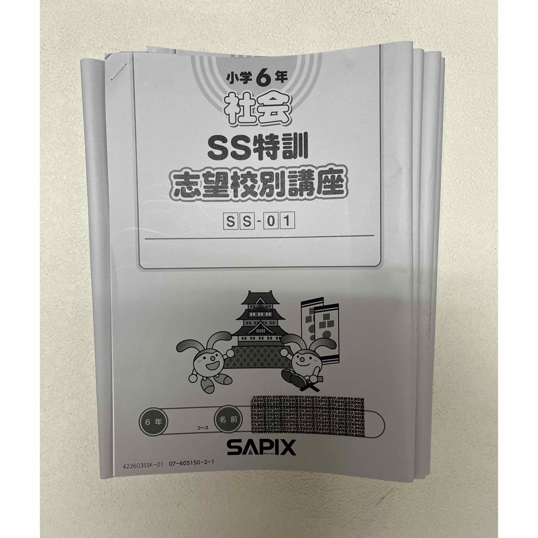 サピックス　６年　 S S特訓　算数　国語　理科　社会　2022年度テキスト エンタメ/ホビーの本(語学/参考書)の商品写真