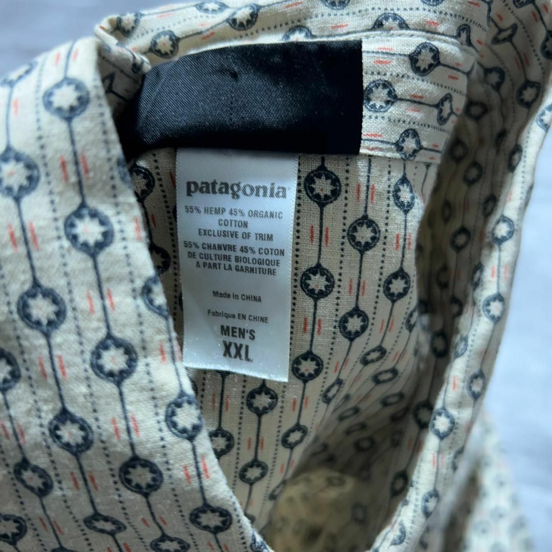 patagonia(パタゴニア)のビッグサイズ Patagonia パタゴニア ヘンプ 総柄 長袖シャツ パタロハ メンズのトップス(その他)の商品写真