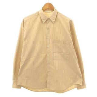 オーラリー(AURALEE)のAURALEE / オーラリー | WASHED FINX TWILL BIG SHIRTS ウォッシュドフィンクスツイル ビッグシャツ | 3 | アイボリーストライプ | メンズ(Tシャツ/カットソー(七分/長袖))