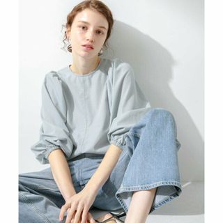 Sonny Label - 【ブルーグレー】『UR TECH Smart Linen Touch』ギャザースリーブブラウス