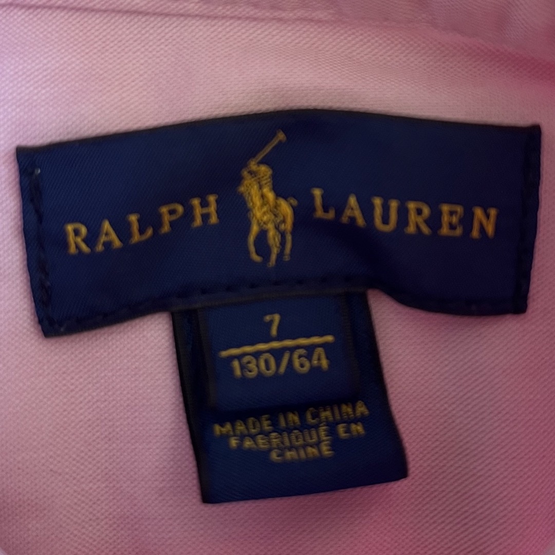 Ralph Lauren(ラルフローレン)のRalph Laurenラルフローレンオックスフォードピンクシャツワンピ フレア キッズ/ベビー/マタニティのキッズ服女の子用(90cm~)(ワンピース)の商品写真