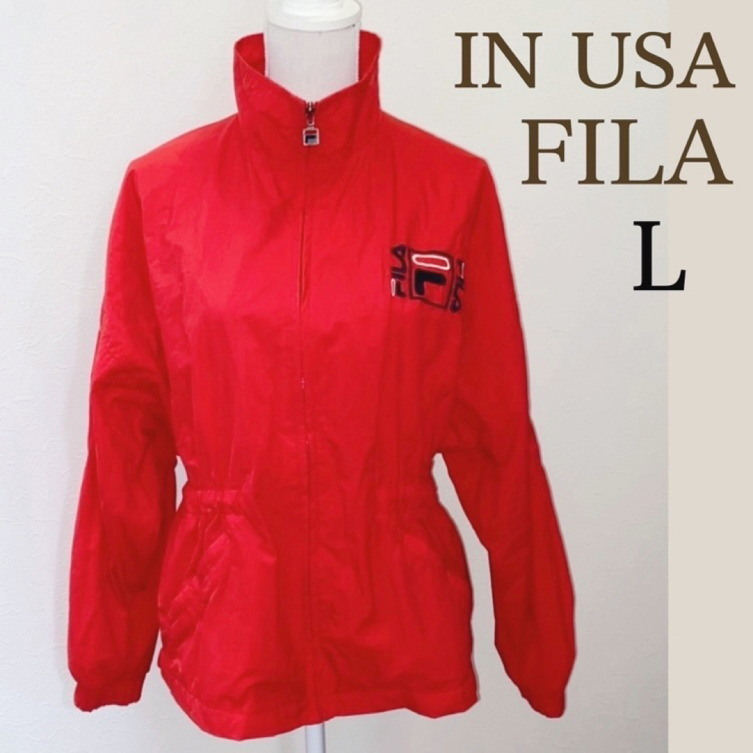 FILA(フィラ)の【US購入 L】FILA ヴィンテージロゴナイロンジャケット レディースのジャケット/アウター(ブルゾン)の商品写真