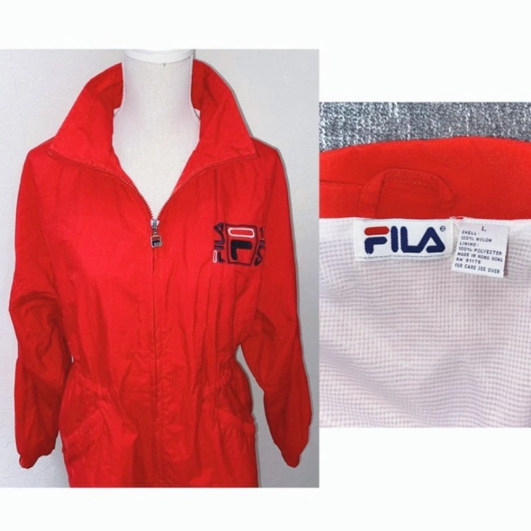 FILA(フィラ)の【US購入 L】FILA ヴィンテージロゴナイロンジャケット レディースのジャケット/アウター(ブルゾン)の商品写真