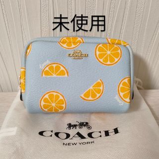 コーチ(COACH)の未使用☆COACH　ポーチ　オレンジ柄　ミニポーチ(ポーチ)