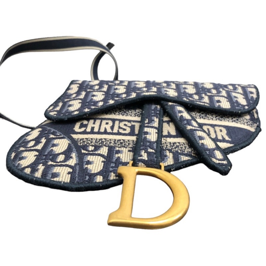 Christian Dior(クリスチャンディオール)の　クリスチャン・ディオール Christian Dior サドルフラットベルトポーチ S5632CRIW ネイビー オブリークキャンパス レディース その他バッグ レディースのバッグ(その他)の商品写真