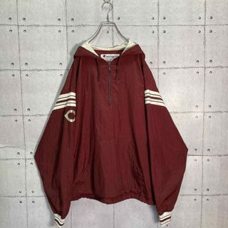 チャンピオン(Champion)の【レア】90s Champion ナイロン パーカー バーガンディ ハーフジップ(ナイロンジャケット)