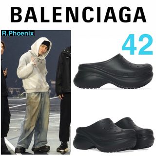 バレンシアガ(Balenciaga)の【BALENCIAGA】MEN'S CROCS MULE IN BLACK 42(スリッポン/モカシン)