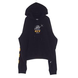 オフホワイト(OFF-WHITE)のOFF-WHITE オフホワイト パーカー 20AW OMBB037F20FLE009 Free Spirit Wizard Hoodie フリースピリット バックプリント 刺繍 スウェット プルオーバー パーカー ブラック系 L【中古】(パーカー)