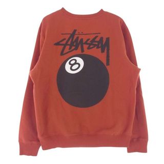 ステューシー(STUSSY)のSTUSSY ステューシー スウェット 8BALL エイトボール バックプリント 長袖 クルーネック スウェット トレーナー エンジ系 L【中古】(スウェット)