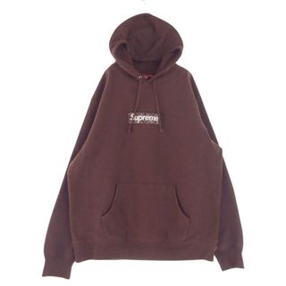 Supreme - Supreme シュプリーム パーカー 19AW Bandana Box Logo Hooded Sweatshirt バンダナボックスロゴプルオーバーパーカー ブラウン系 XL【美品】【中古】