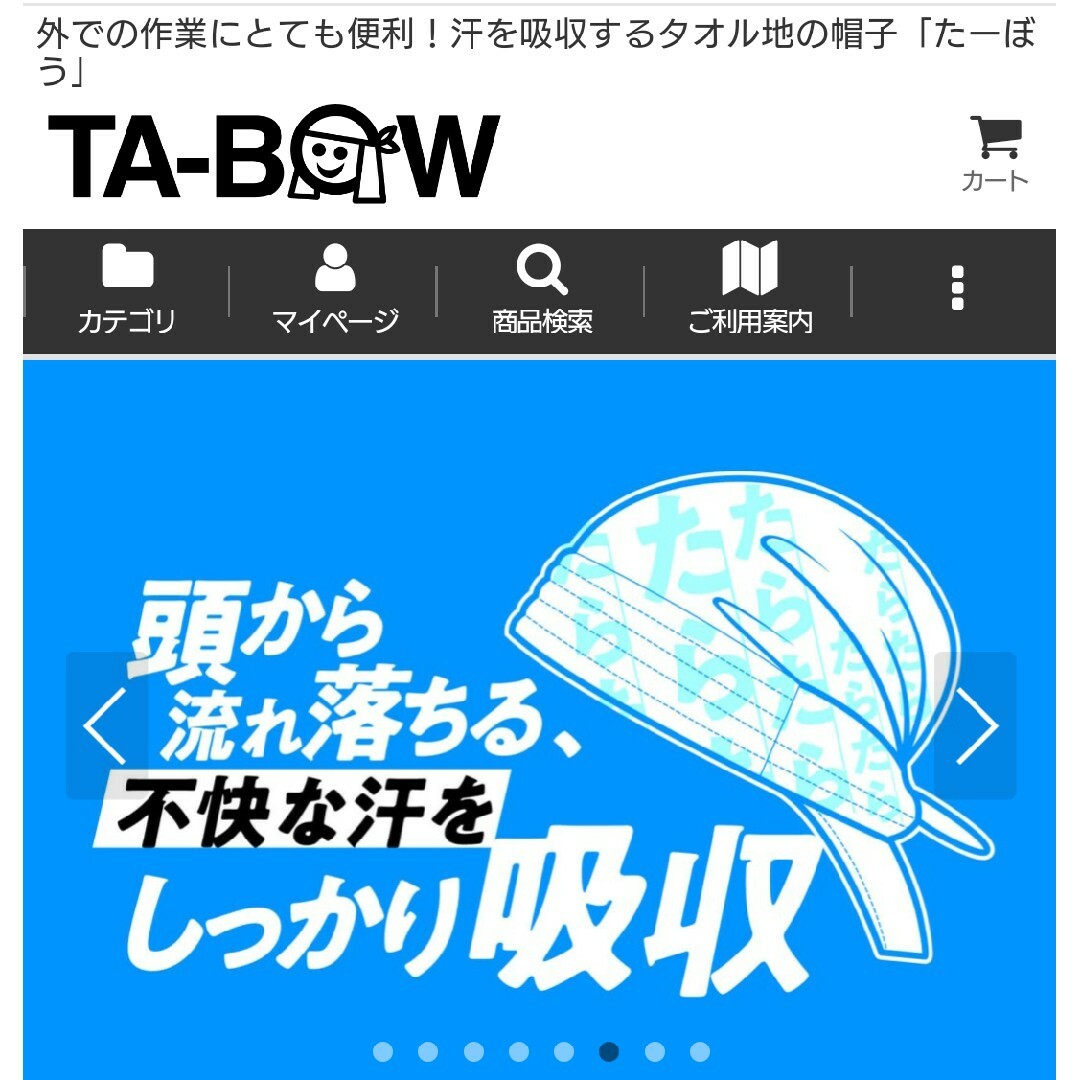 タオル生地【た〜ぼう】頭の汗・日よけ・熱中症対策などに【児玉センイ】新品未開封 その他のその他(その他)の商品写真